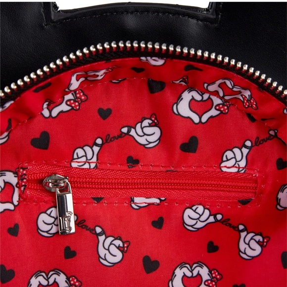 VALENTINES DISNEY MICKEY AND MINNIE REVERSIBLE CROSSBODY BAG LOUNGEFLY - Picture 5 of 8